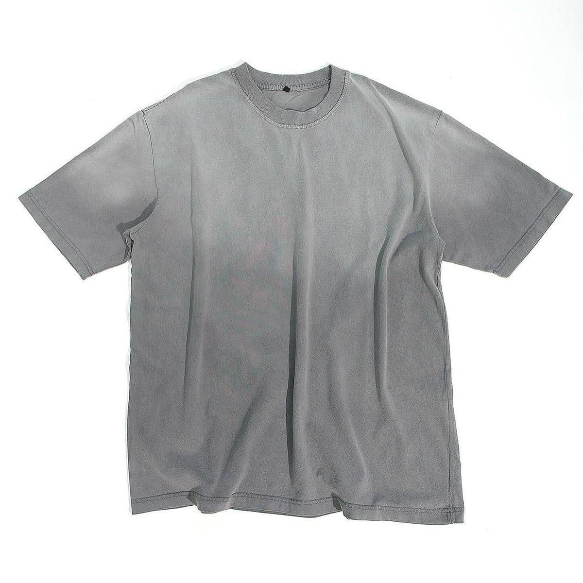 BOXY OVERSIZED ACID WASHED TEE [GEY]